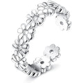Sterling silver daisy-chain toe ring