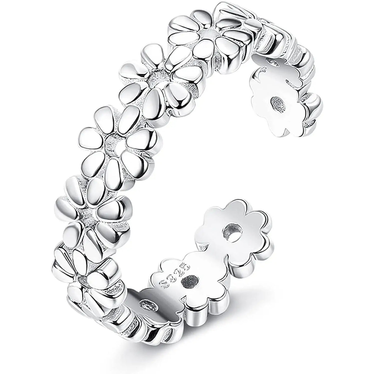Sterling silver daisy-chain toe ring