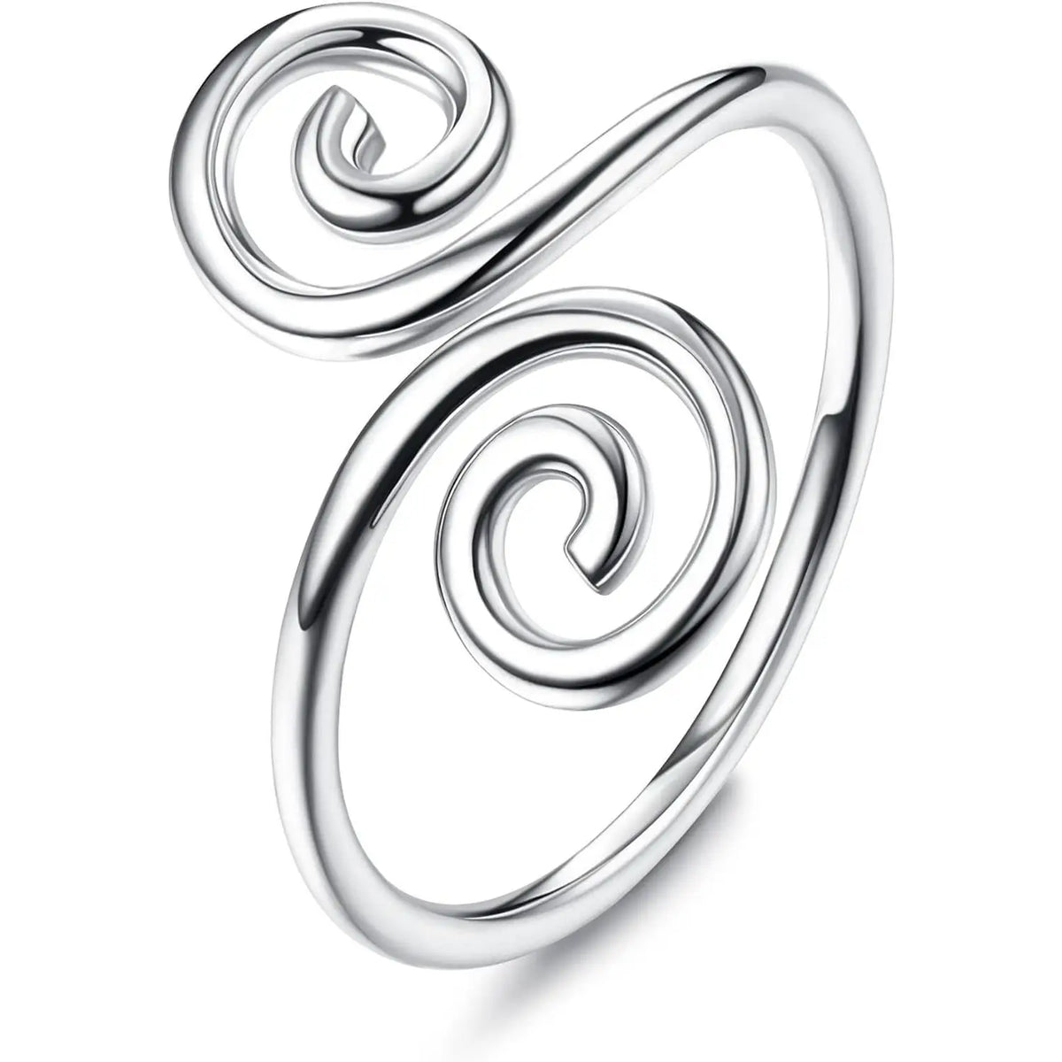Sterling silver double-spiral toe ring