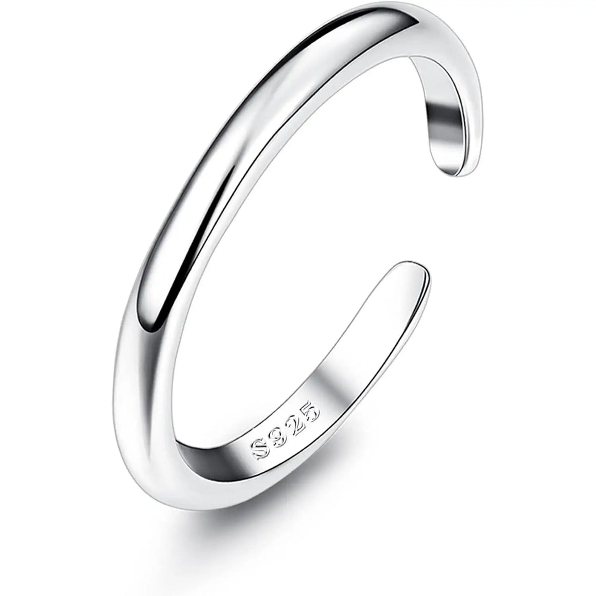 Sterling silver plain band toe ring